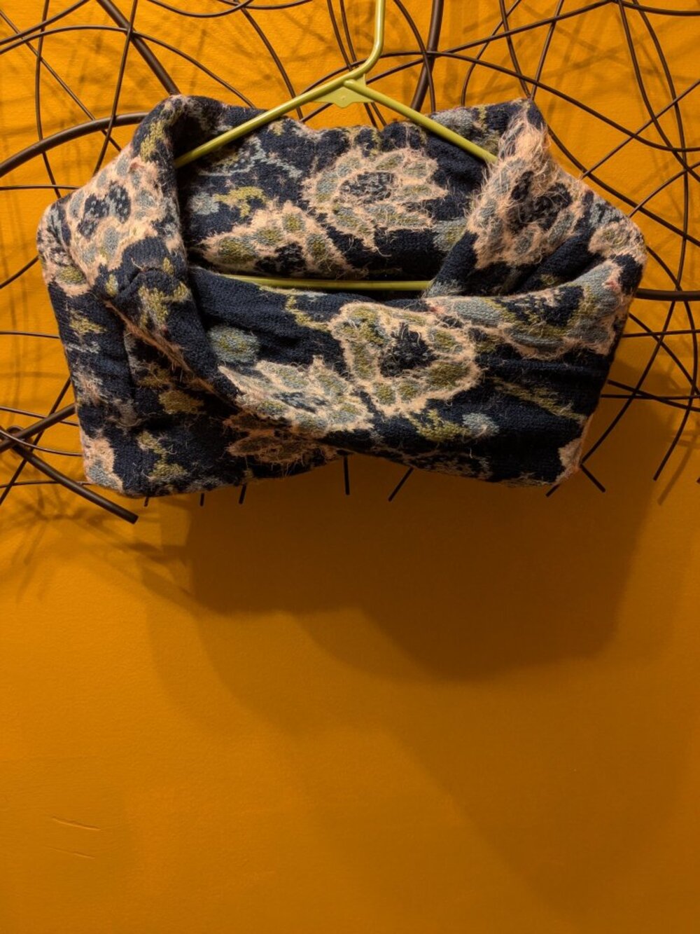 Collection Eighteen Navy Floral Knit Neck Warmer
